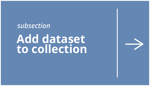 Add dataset to collection button