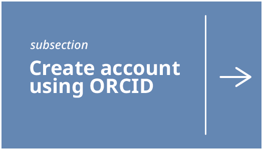 Create account using ORCID button