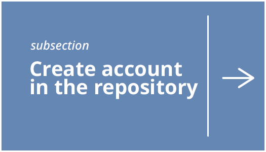 Create account in the repository button